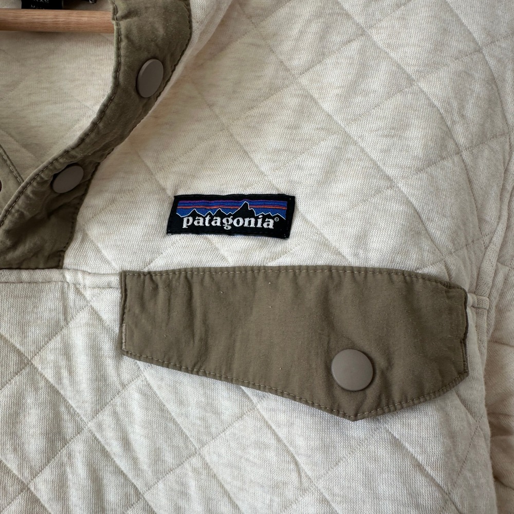 Patagonia Womens Organic Cotton Quilt Snap-T Pullover Oatmeal XXS - Picture 9 of 10